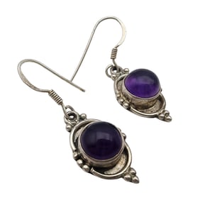 Sterling Amethyst Dangle Earrings