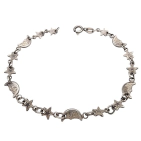 Vintage Sterling Star and Moon Bracelet