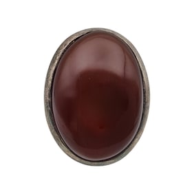 Vintage Sterling Large Carnelian Ring Sz 7