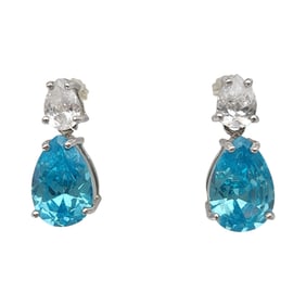 Sterling Aquamarine Drop Earrings