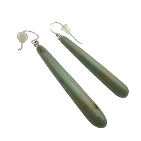 Sterling Turquoise Teardrop Earrings