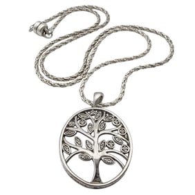 Sterling Diamond Tree Chain Necklace