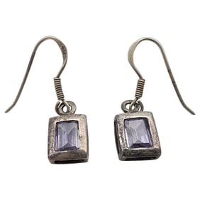 Vintage Sterling Amethyst Earrings