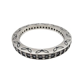 Pandora Sterling Cubic Zirconia Eternity Ring Sz 9