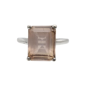 Sterling Rose Quartz Ring Sz 9