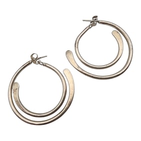 Sterling Double Hoop Jacket Earrings