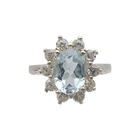 Sterling Topaz Ring Sz 10