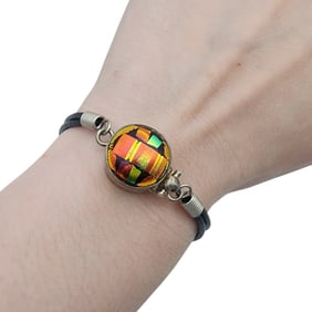 Sojourner Sterling Art Glass Bracelet