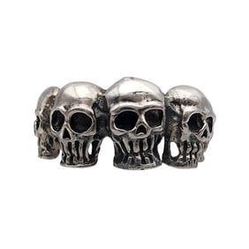 Sterling Silver Skull Ring Sz 9.5