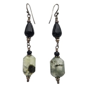 Sterling Prehnite Dangle Earrings