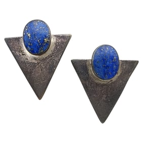 Vintage Sterling Lapis Lazuli Earrings