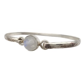 Sterling Moonstone Tension Bangle Bracelet