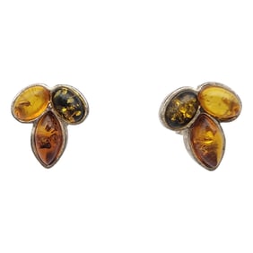 Sterling Multicolor Amber Earrings