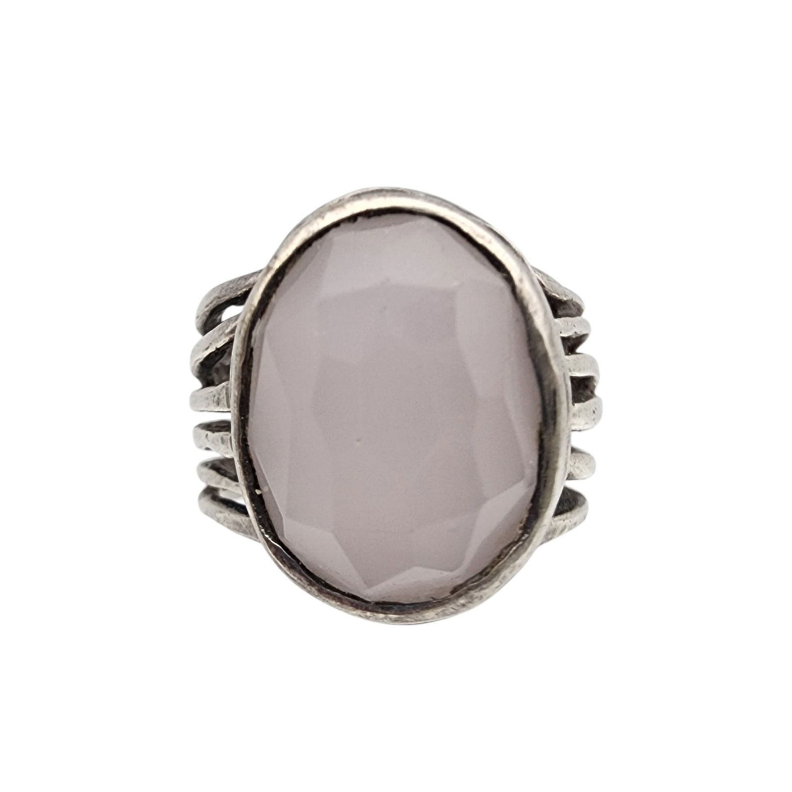 Silpada Israel Sterling Rose Quartz Ring Sz 7: Silpada Israel Sterling Rose Quartz Ring Sz 7 - 8.6g
