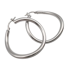Signed Sterling Twist Hoop Earrings