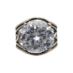 Noa Zuman Israel Sterling Cubic Zirconia Ring Sz 8.5