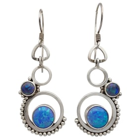 Sajen Sterling Opal Dangle Earrings