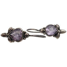 Vintage Sterling Amethyst Earrings
