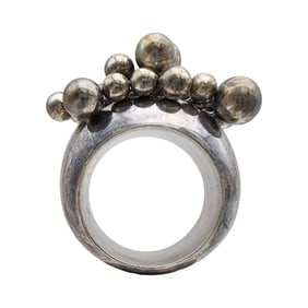 Silpada Sterling Bead Dangle Ring Sz 6.5