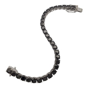 Sterling Onyx Tennis Bracelet