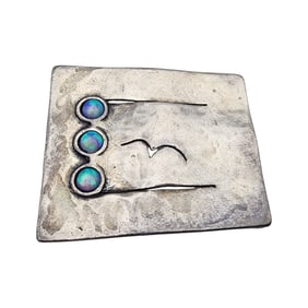 Signed Artisan Sterling Opal Pendant