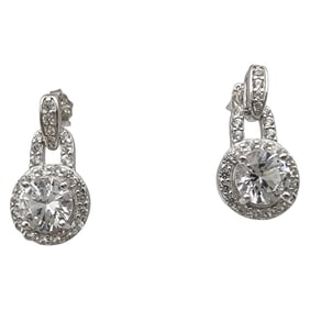 Sterling White Topaz Dangle Earrings