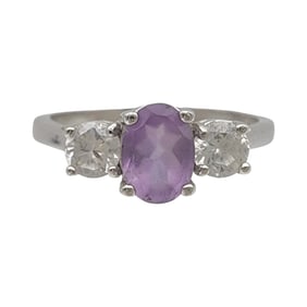 Sterling Amethyst Ring Sz 9