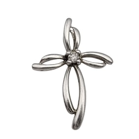 Sterling Diamond Cross Pendant