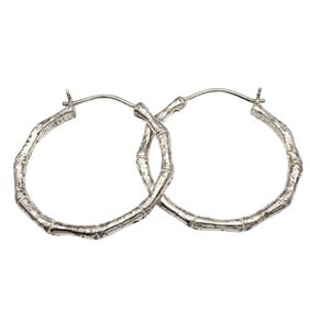 Sterling Bamboo Hoop Earrings