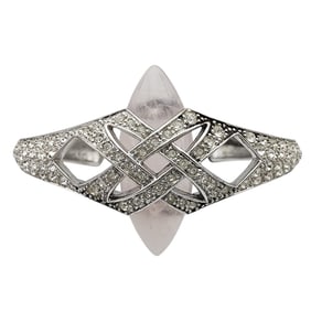 Guess Sterling Rose Quartz Cuff Bracelet