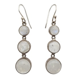 Sterling Moonstone Dangle Earrings