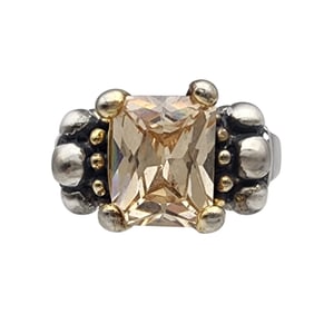 Vintage Sterling Morganite Ring Sz 7