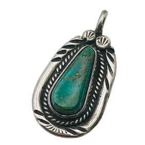 Navajo Malachite Sterling Pendant 4.23 G