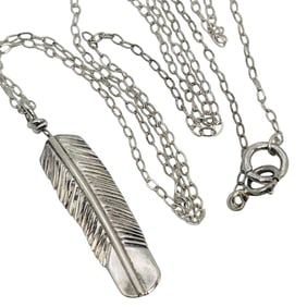 Navajo Sterling Arrow Pendant And Sterling Chain Necklace 1.8 G