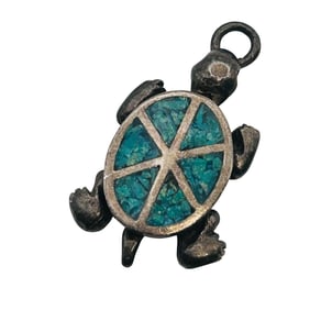 Southwest Sterling Turtle Pendant 2.3 G