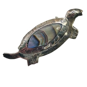 TAXCO, TN45 Mexico, Abalone Sterling Turtle Brooch 2.48 G