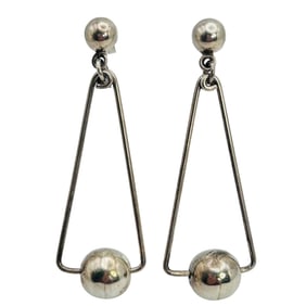 TAXCO Sterling Dangle Earrings 10.42 G