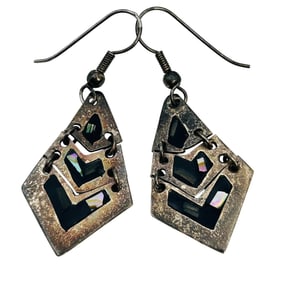 Mexico, Sterling Dangle Hinged Earrings, 4.28 G