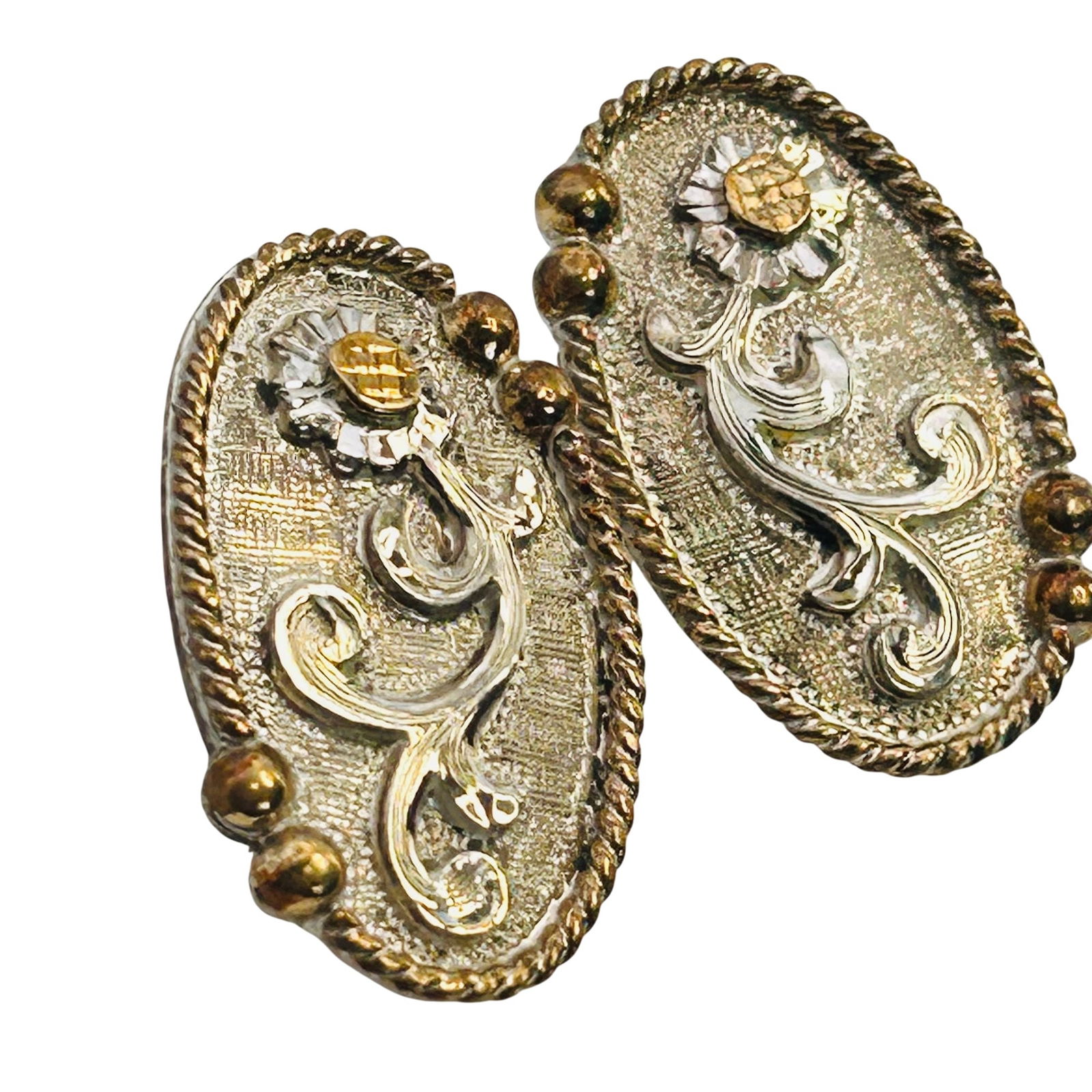 Southwest Sterling Oval Earrings 8.57 G (1 of 7)