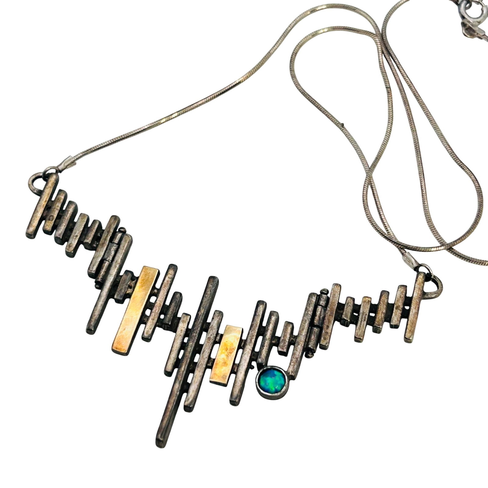 Italy, Sterling Bib Necklace 12.44 G: Italy Sterling bib necklace 12.44 g