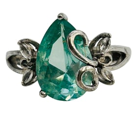 DK Aqua Sterling Statement Ring Size 7, 3.55 G
