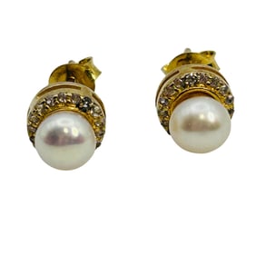 Pearl Spinel Sterling Stud Earrings 1.7 G