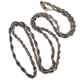Italy, Sterling Twisted Rope Chain Necklace 11 G