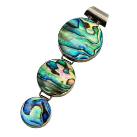 Abalone Sterling Graduated Pendant 11 G