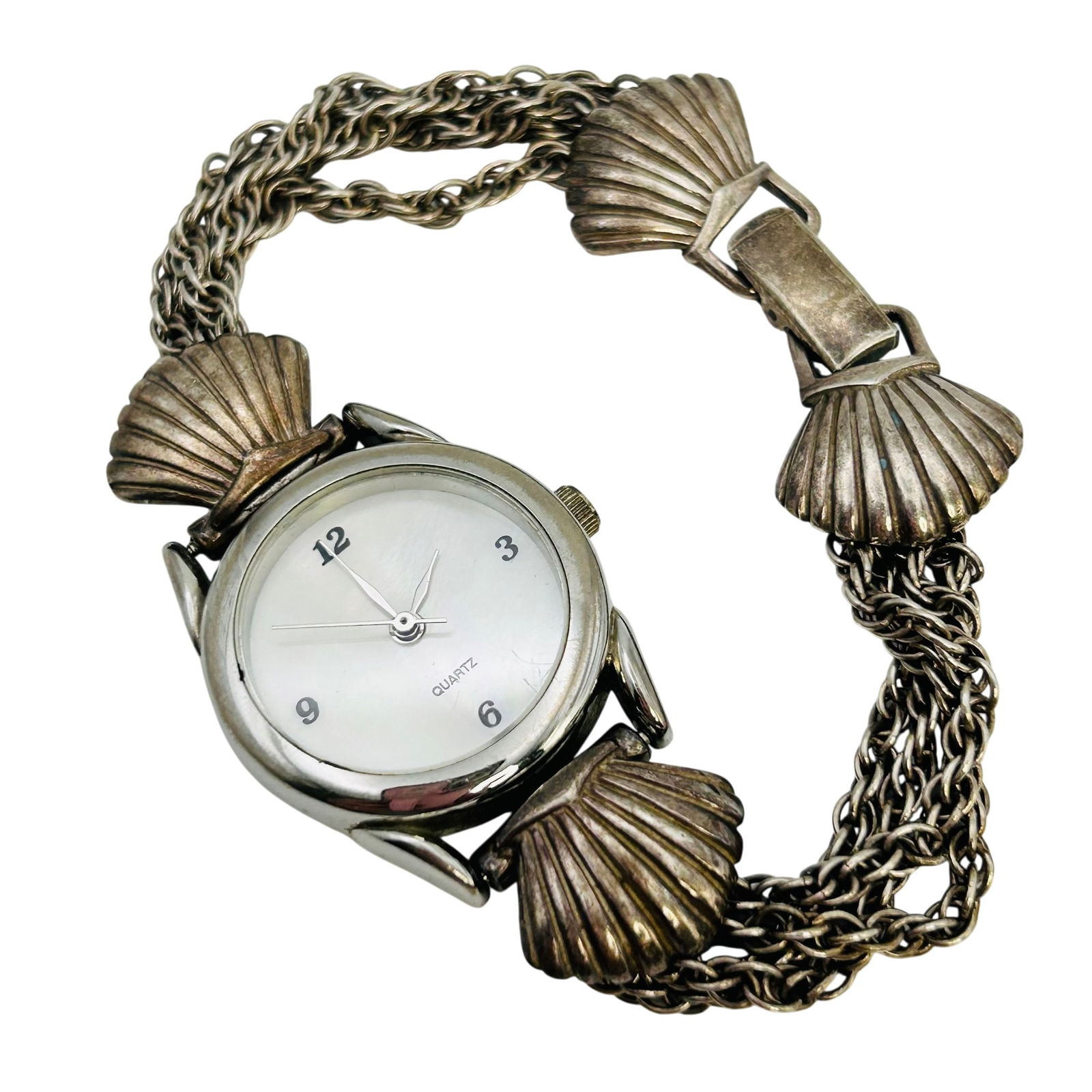 Sterling Quartz Japan, Watch Seashell Multi Chain Band 25 G: Sterling quartz Japan watch seashell multi chain band 25 g