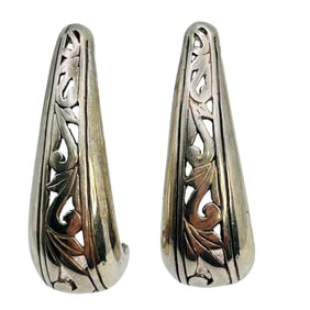 Sterling Cut Out Earrings 6.68 G
