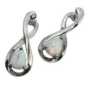 RL Opal Sterling Infiniti Earrings 4.84 G