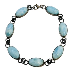 LARIMAR Sterling Linked Bracelet 12.9 G
