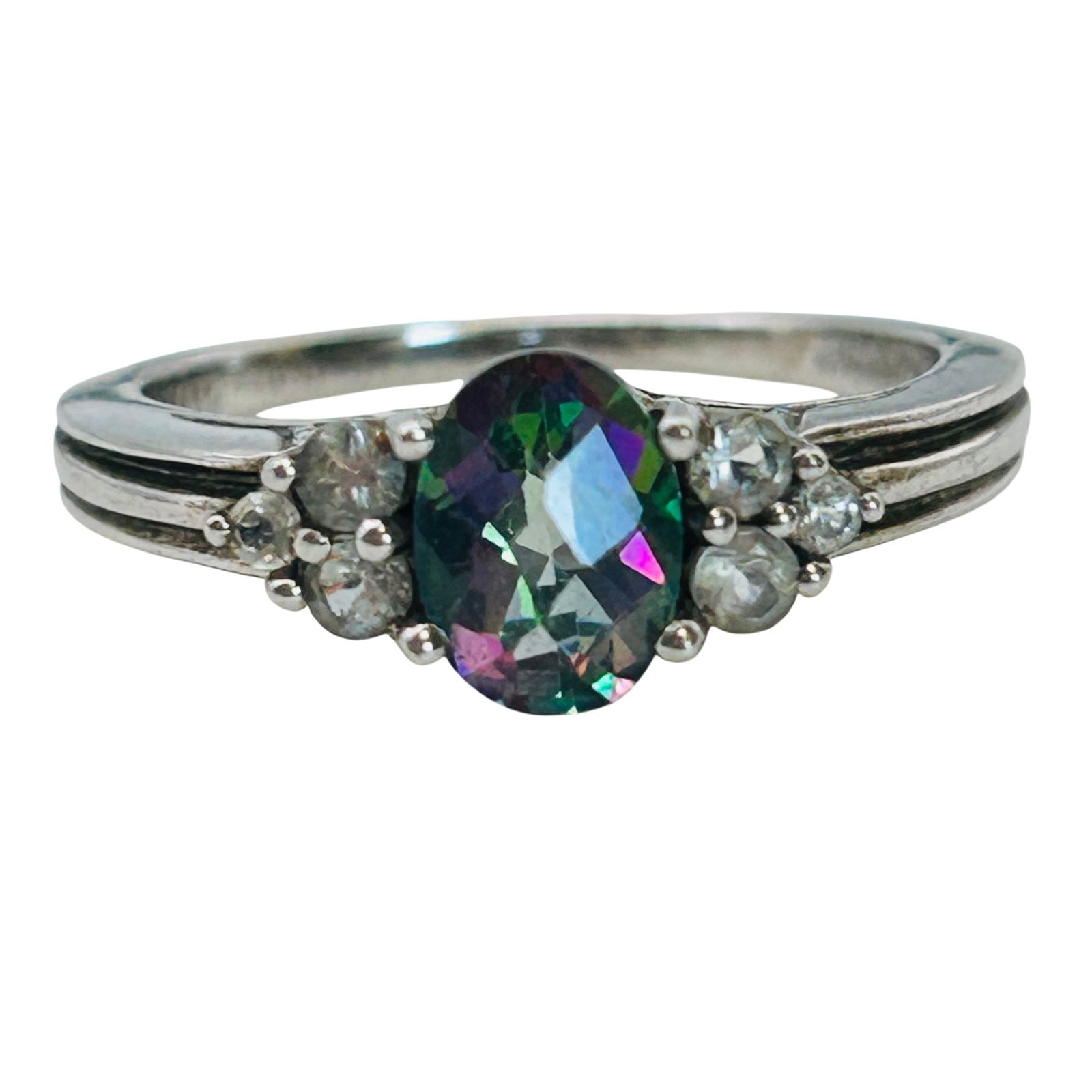 Mystic Topaz And Spinel Sterling Ring Size 7, 2.5 G: Mystic topaz and spinel sterling ring size 7 2.5 g