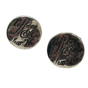 Tiffany & Co. New York Sterling Round Stud Earrings 1.66 G